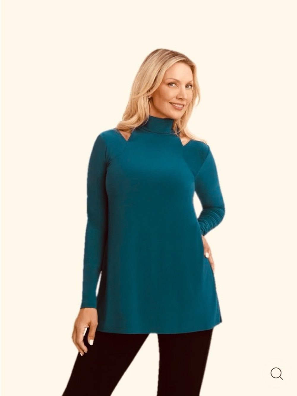 Sympli NWT Teal Mock-Neck Long Sleeve Tunic
